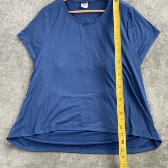 Athleta Air Out Cinch Shirt Womens XL Blue Top Open Back Workout Gym Athleisure - Picture 2 of 8